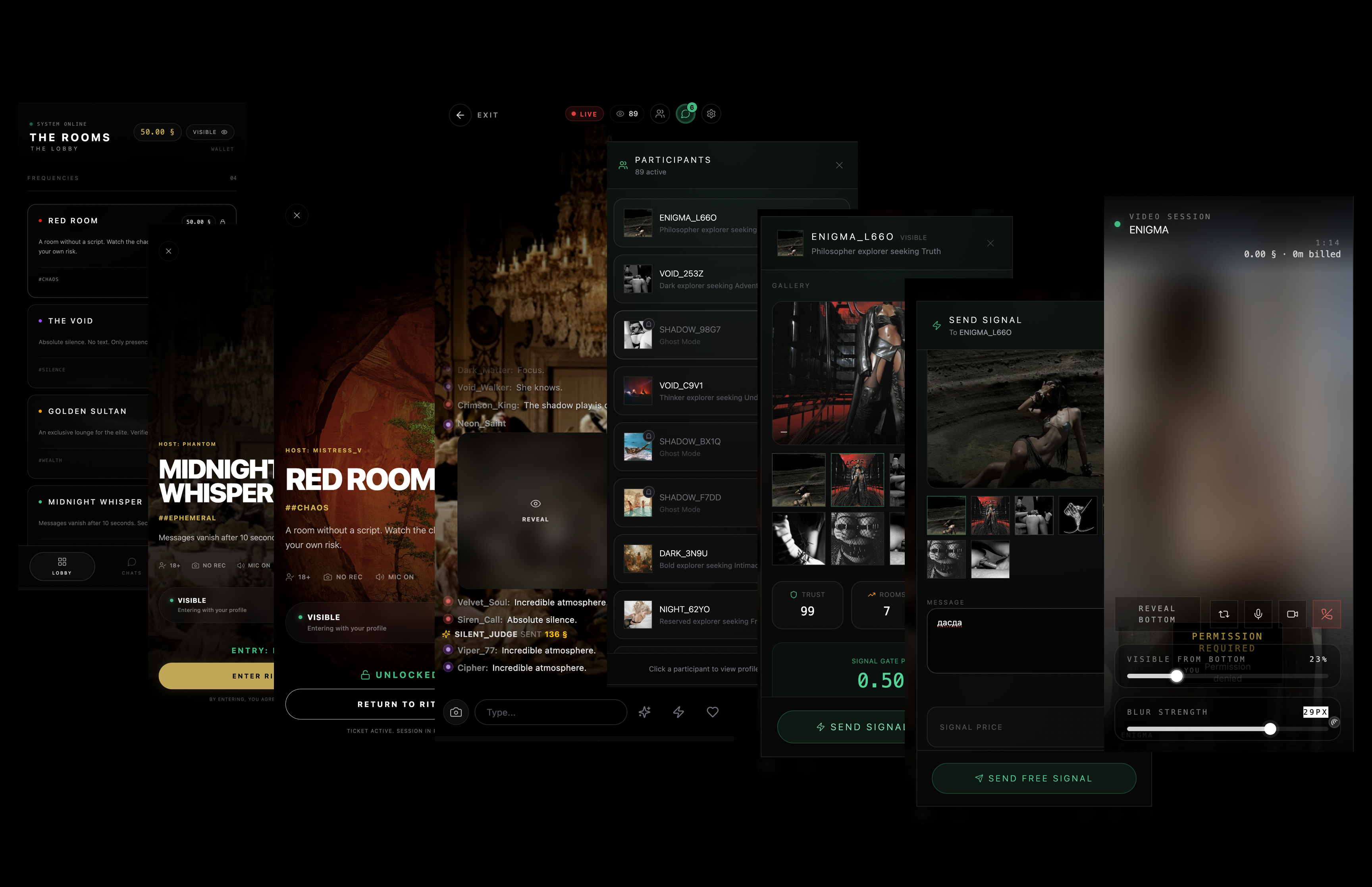 The Rooms interface frame